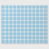 薄い青と白のプレイドのラッピング紙 ラッピングペーパー (フラット)