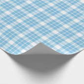 薄い青と白のプレイドのラッピング紙 ラッピングペーパー (角)