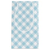 薄い青と白の対角ギンガム スモールペーパーバッグ (正面)