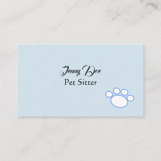 薄い青と白の足の名刺 名刺 (裏面)