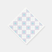 薄い青と紫アーガイル柄の スタンダードカクテルナプキン (角)