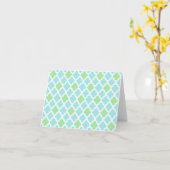 薄い青と緑のノートカード カード (黄色い花)