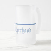 薄い青によってライン同業組合曇らされるマグ フロストグラスビールジョッキ (正面右)