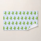 薄い青のシーサーモンパターン バスタオルセット (ハンドタオル)