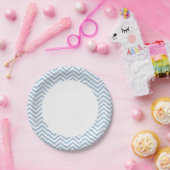 薄い青のテグランジクスチャ山形 ペーパープレート (パーティー)