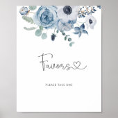 薄い青のユーカリのプチギフト ポスター (正面)