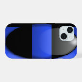 薄い青のライン iPhone 15ケース (裏面横)