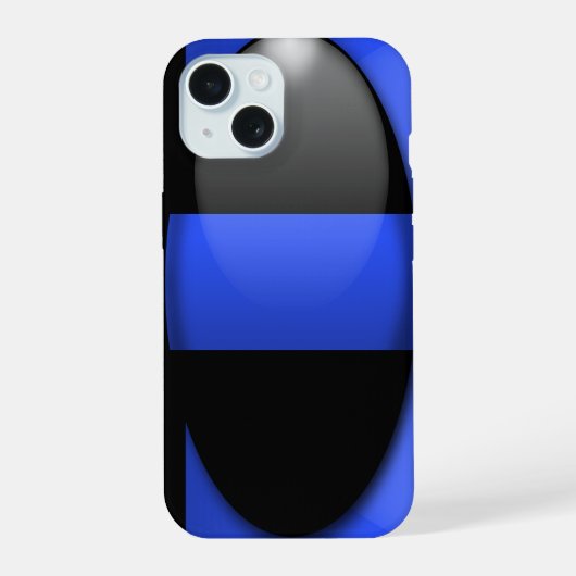 薄い青のライン iPhone 15ケース (裏面)