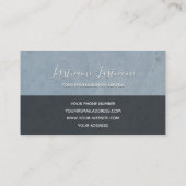 薄い青の大理石の白い大理石構造モノグラム 名刺 (裏面)