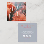 薄い青の空とピンクの雲 スクエア名刺 (正面/裏面)