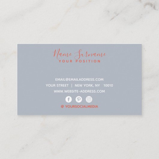 薄い青の空とピンクの雲 名刺 (裏面)