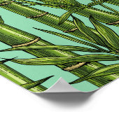 薄い青の竹林 ポスター (角)