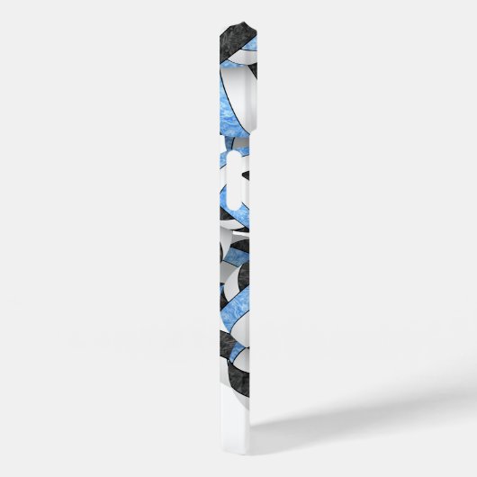 薄い青の黒い女の子のバモノグラムのレーベル Case-Mate iPhoneケース (裏面 / 右)