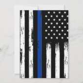 薄い青線 ポリス オフィス 卒業式 招待状 (裏面)