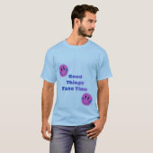 薄い青色のハーフスリーブTシャツ Tシャツ (正面フル)
