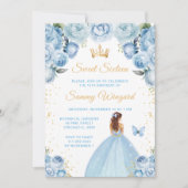 薄い青茶色の髪のプリンセス　スウィート　シックスティーン 招待状 (正面)