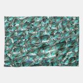 薄い青、グリッドまたはブリック効果に気泡が？ キッチンタオル (横)