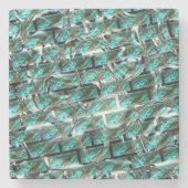 薄い青、グリッドまたはブリック効果に気泡が？ ストーンコースター (正面)