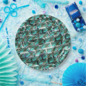 薄い青、グリッドまたはブリック効果に気泡が？ ペーパープレート (パーティー)