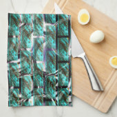 薄い青、グリッド内の泡またはレンガの壁効果t キッチンタオル (四つ折り)