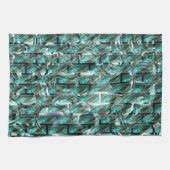 薄い青、グリッド内の泡またはレンガの壁効果t キッチンタオル (横)