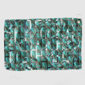 薄い青、グリッド内の泡またはレンガの壁効果t ゴルフタオル (横)