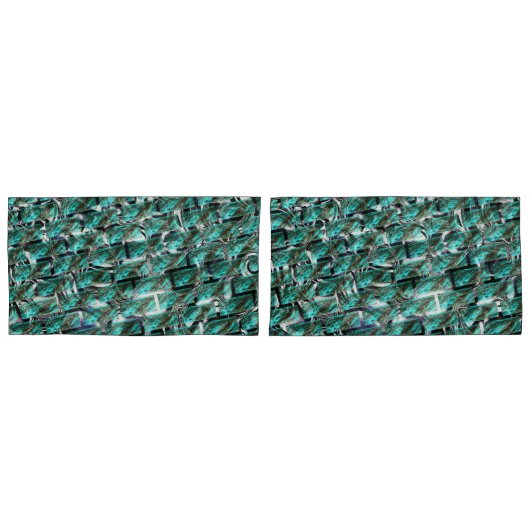 薄い青、グレーチングまたはブリック効果に気泡？ 枕カバー (正面-セット)