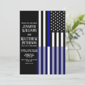 薄い青/白の線の結婚フラグ 招待状 (スタンド正面)