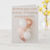 薄い髪の誕生日カード カード (黄色い花)