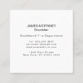 薄い黄線ディスパッチャーの米国旗 スクエア名刺 (裏面)