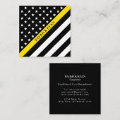 薄い黄線ディスパッチャーは及びストライプな旗主演します スクエア名刺 (正面/裏面)