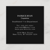 薄い黄線ディスパッチャーは及びストライプな旗主演します スクエア名刺 (裏面)