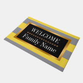 薄い黄色と柔らかい灰色のドーカスタマイズマー ドアマット (アングル)