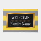 薄い黄色と柔らかい灰色のドーカスタマイズマー ドアマット (正面)