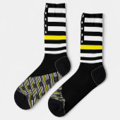 薄い黄色のラインソックス、アメリカ国旗、緊急 ソックス (左)