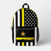 薄い黄色のラインバッグ、アメリカ国旗のディスパッチャ米国 プリントバックパック (正面)