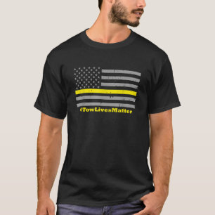 薄い黄色のラインフラッグ牽引トラックドライバー Tシャツ