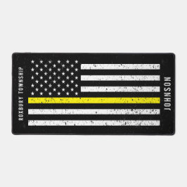 薄い黄色のライン動揺してアメリカ国旗の派遣 デスクマット