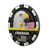 薄い黄色のライン、米国国旗、ディスパッチャ/アメリカ ダーツボード (正面右)