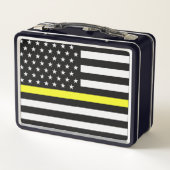 薄い黄色の線のフラグ メタルランチボックス (裏面)