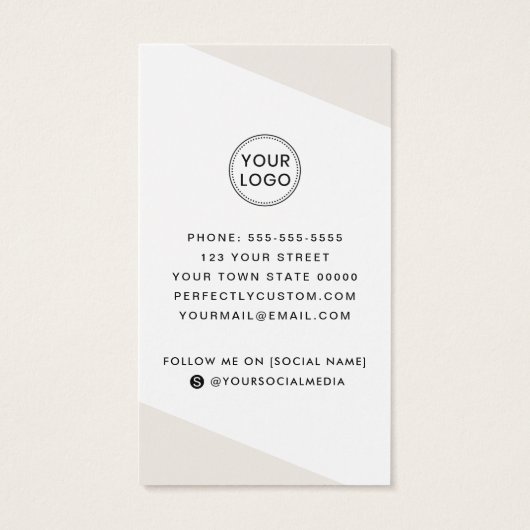 薄い黄褐色の幾何学的名刺 (裏面)