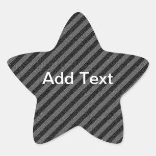 薄い黒いグレーの対角ストライプ線テキスト 星シール