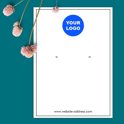 薄い黒い白縁ど色のカスタムロゴ付きイヤリング