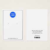 薄い黒い白縁ど色のカスタムロゴ付きイヤリング (正面&裏面)