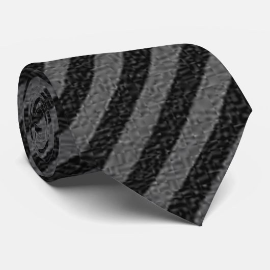 薄い黒とグレーの対角線ストライプ線 ネクタイ (ロール)