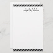 薄い黒とグレーの対角線ストライプ線 便箋 (正面/裏面)