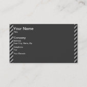 薄い黒とグレーの対角線ストライプ線 名刺 (正面)