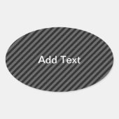 薄い黒とグレーの対角線ストライプ線 楕円形シール (正面)