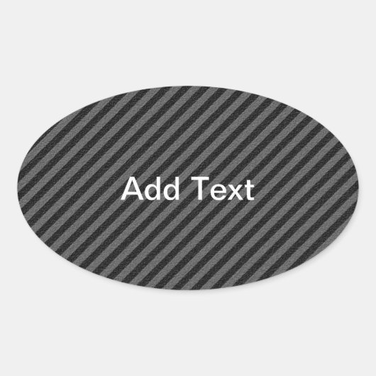 薄い黒とグレーの対角線ストライプ線 楕円形シール (正面)