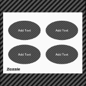 薄い黒とグレーの対角線ストライプ線 楕円形シール